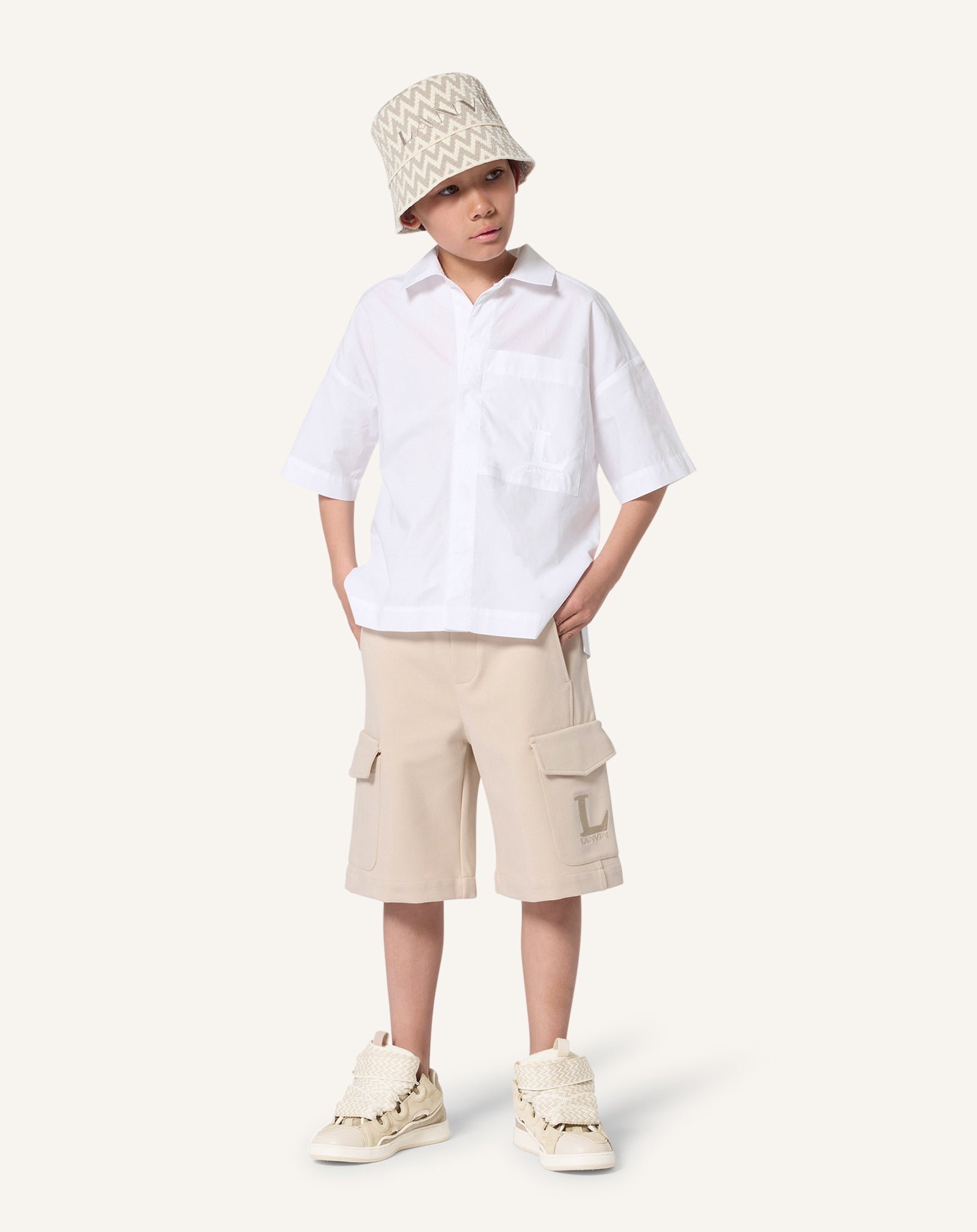 LANVIN BUCKET HAT IN KNIT WITH CURB MOTIF - Image 5
