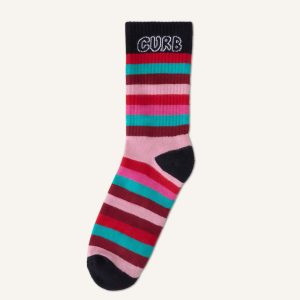 CURB STRIPED COTTON SOCKS