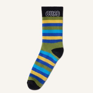 CURB STRIPED COTTON SOCKS