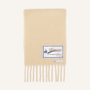 FRINGED WOOL SCARF WITH 22 FAUBOURG LABEL