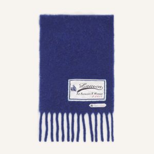 FRINGED WOOL SCARF WITH 22 FAUBOURG LABEL