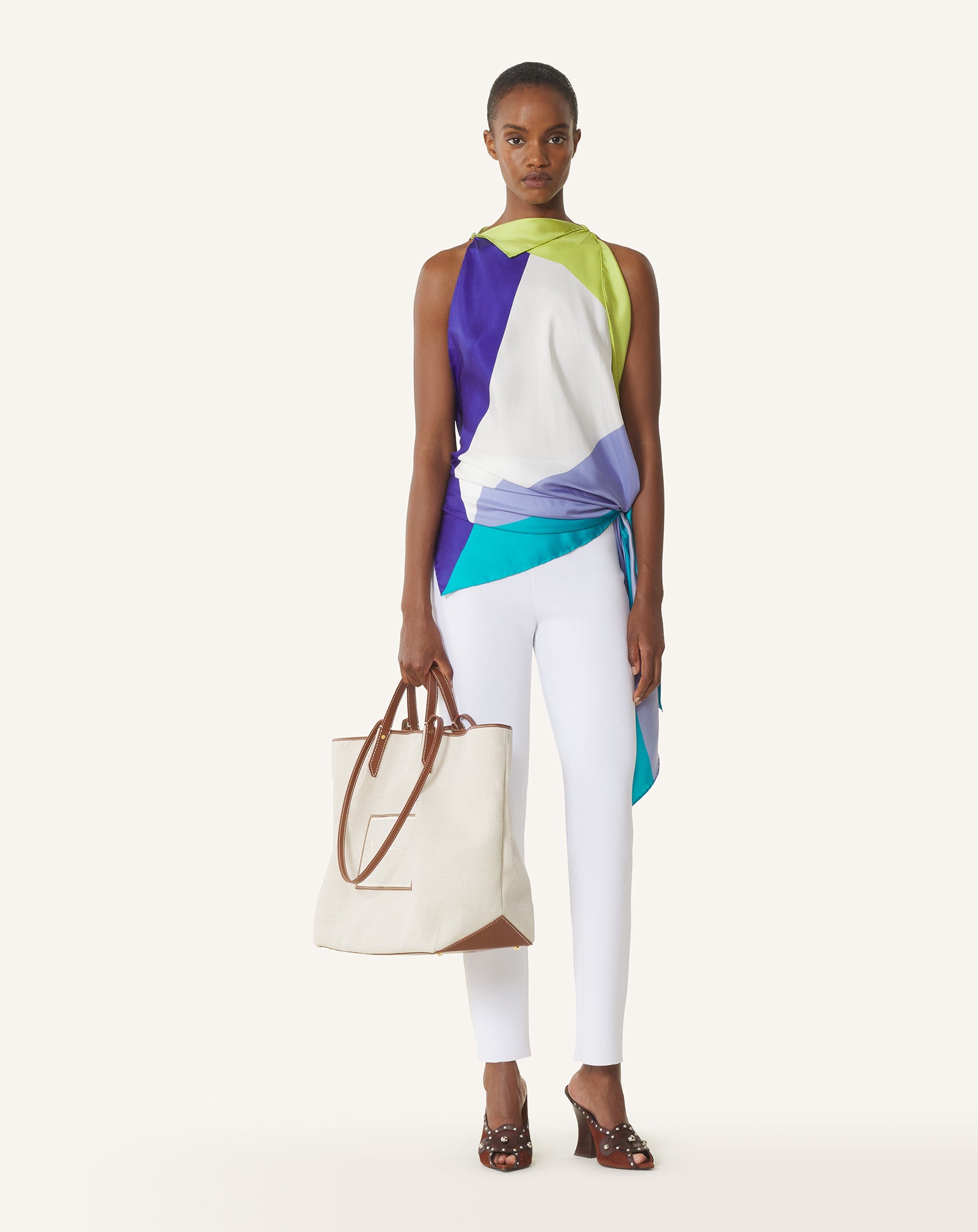 GRAPHIC PRINT SILK TOP - Image 2