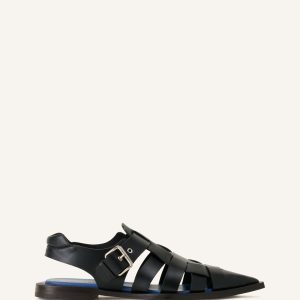 POINTED-TOE LEATHER SANDALS