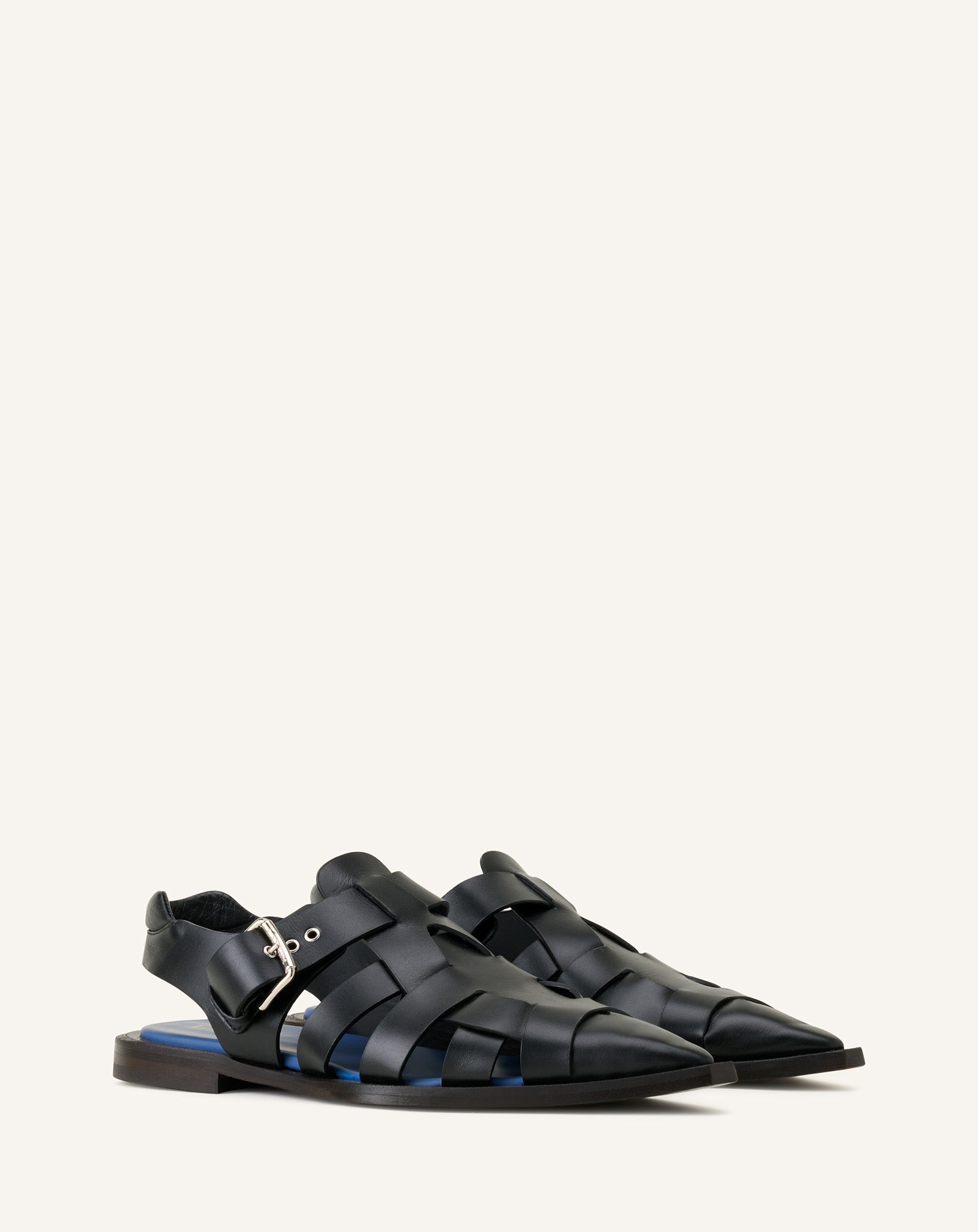 POINTED-TOE LEATHER SANDALS - Image 2