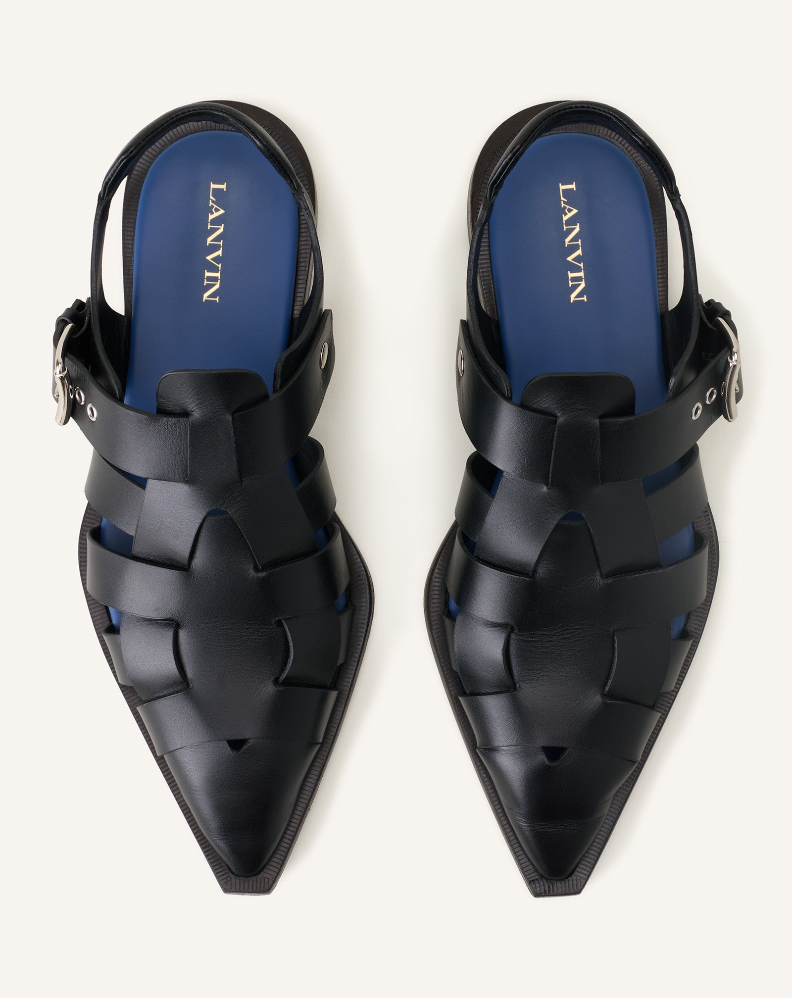 POINTED-TOE LEATHER SANDALS - Image 4