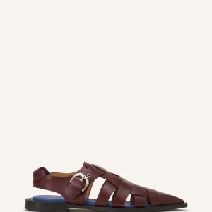 POINTED-TOE LEATHER SANDALS