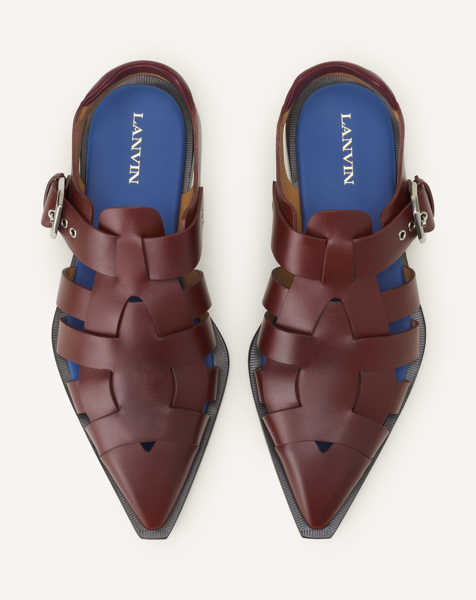 POINTED-TOE LEATHER SANDALS - Image 5