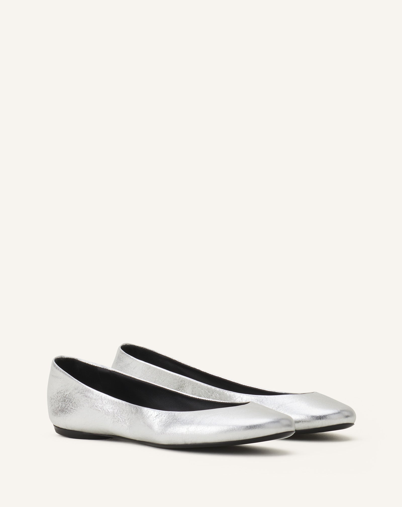 THE BALLERINA FLAT IN METALLIC LEATHER - Image 2
