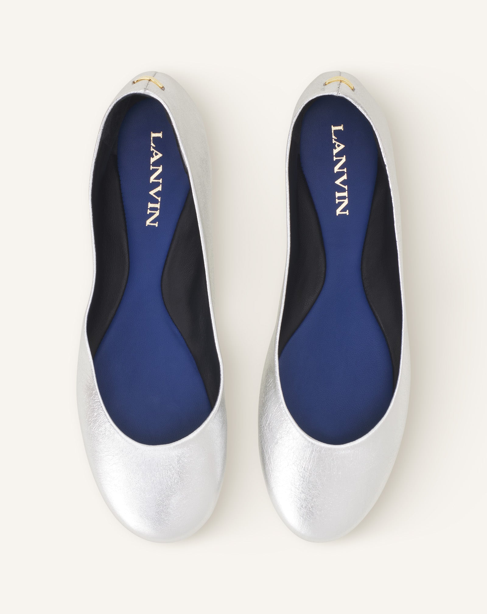 THE BALLERINA FLAT IN METALLIC LEATHER - Image 4