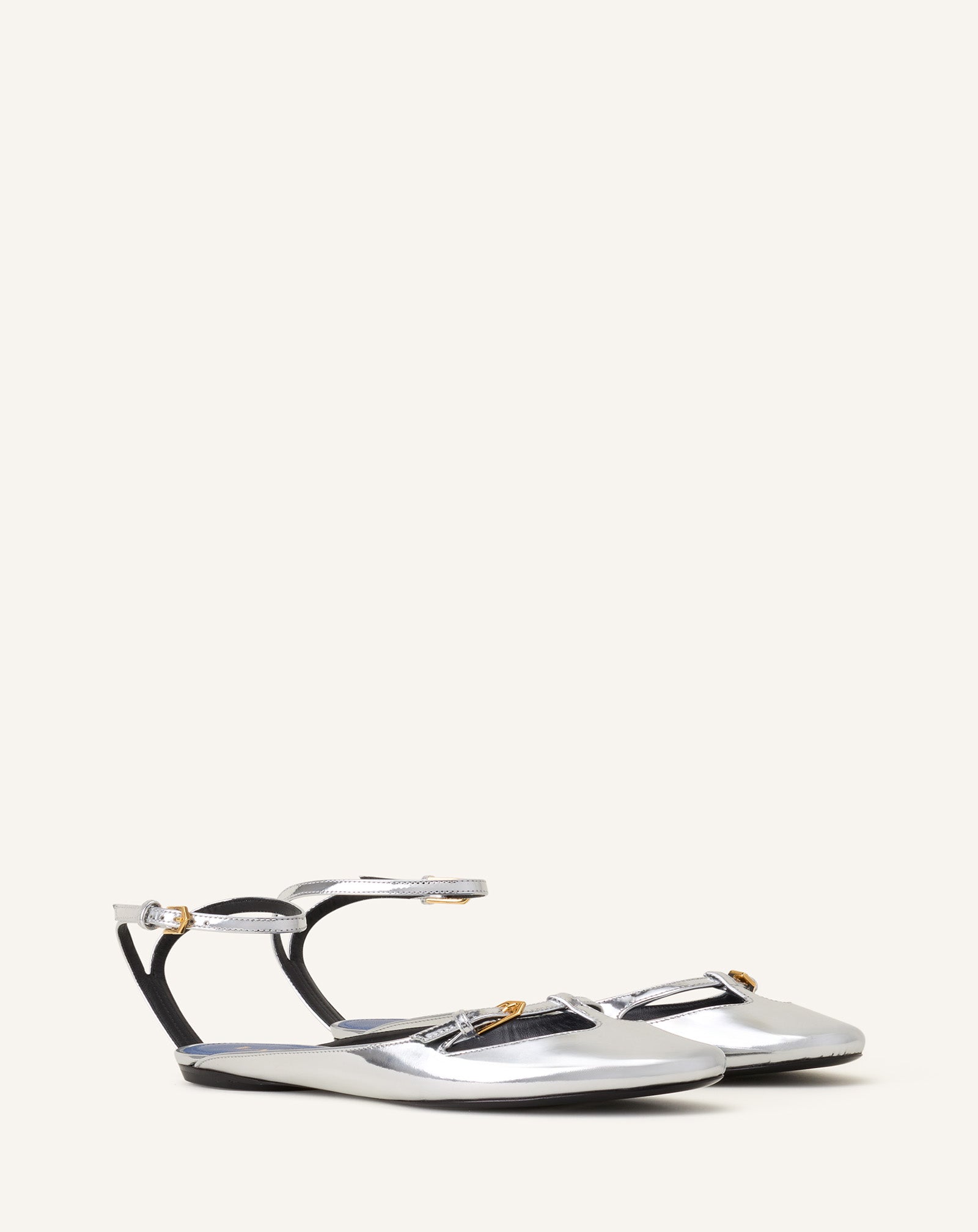 MARY-JANE BALLERINA IN METALLIC LEATHER - Image 2