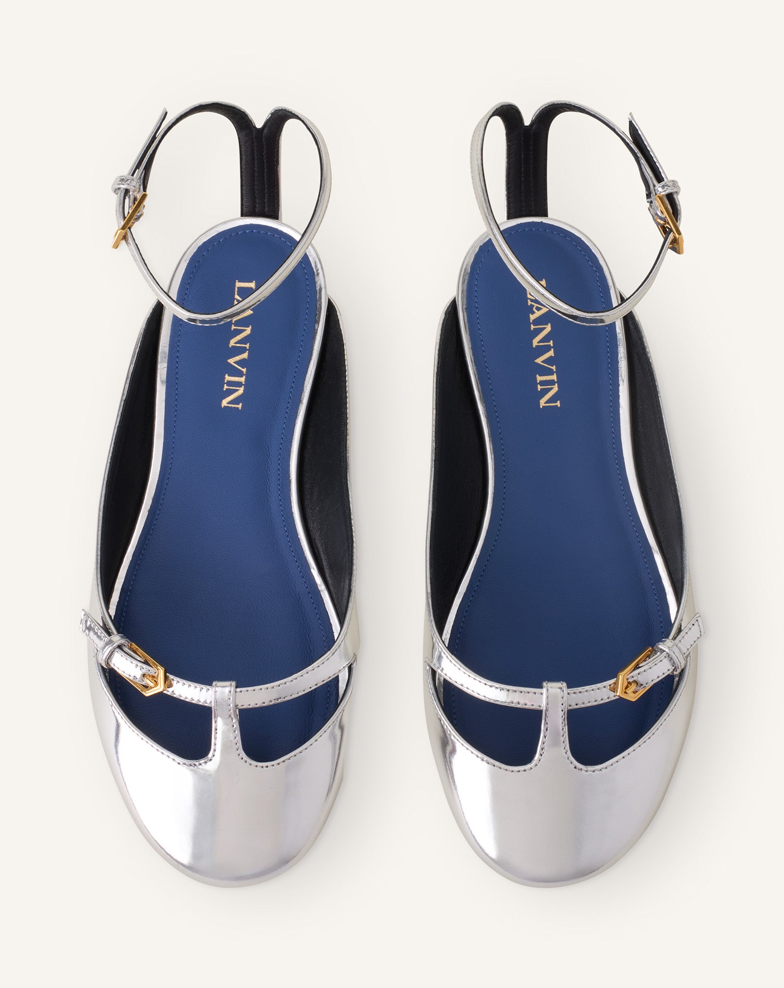 MARY-JANE BALLERINA IN METALLIC LEATHER - Image 4