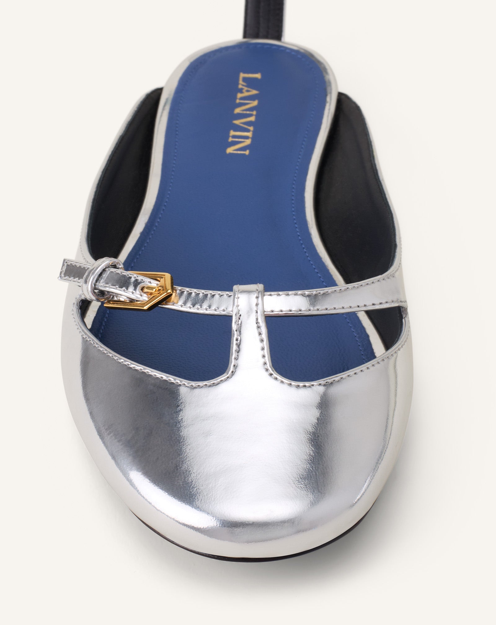 MARY-JANE BALLERINA IN METALLIC LEATHER - Image 5