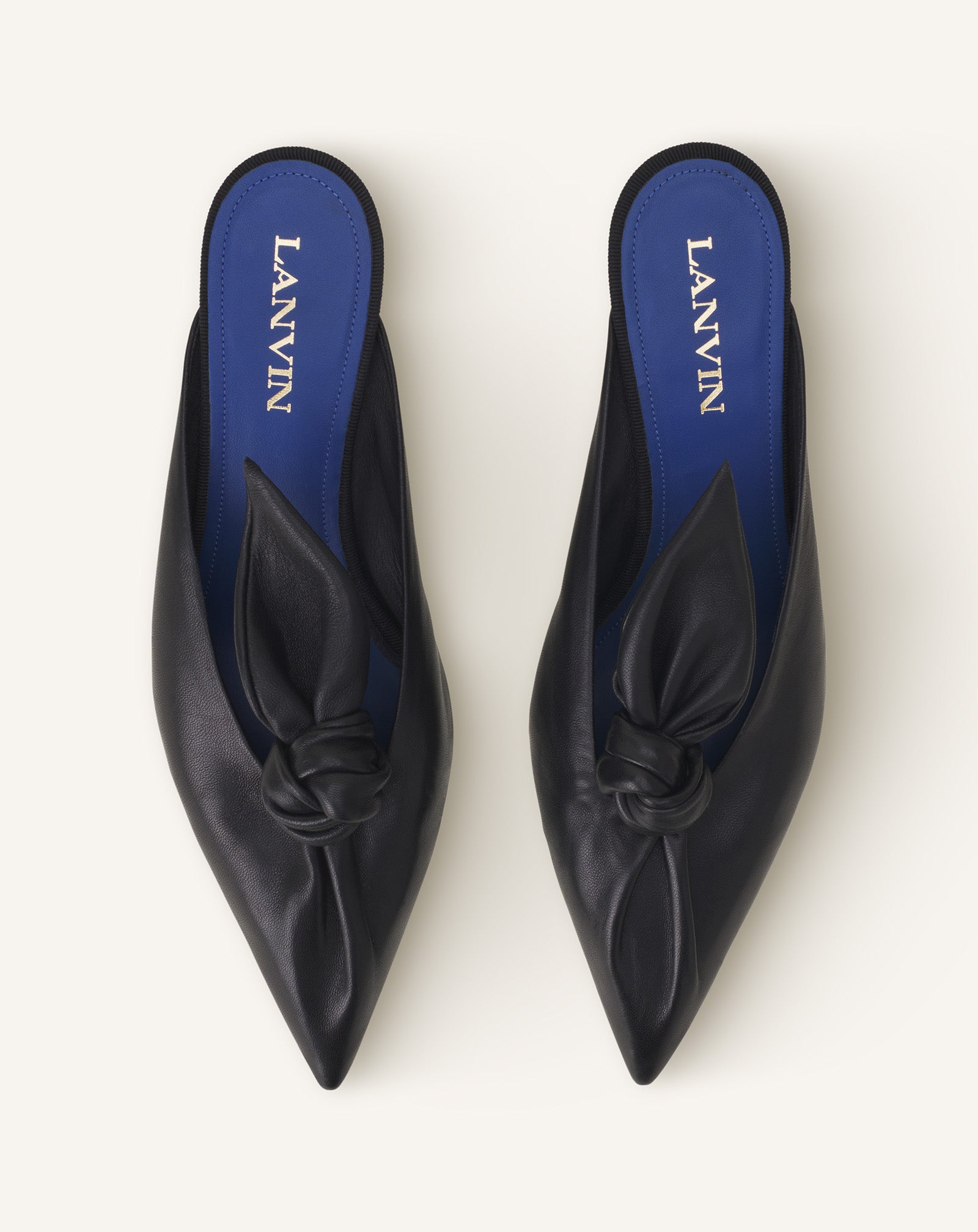 MIDNIGHT STEP HEELED MULES WITH A LEATHER BOW - Image 4