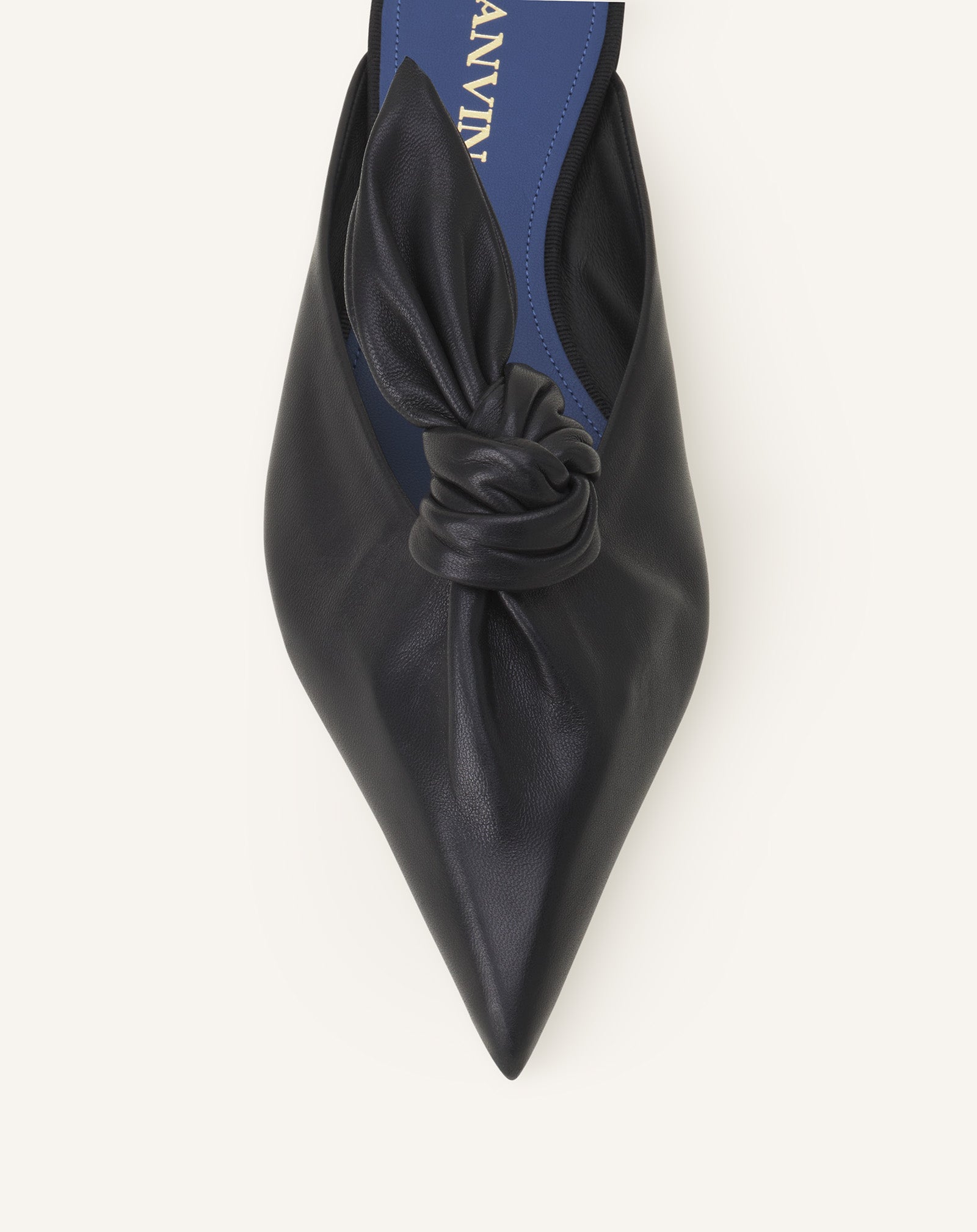 MIDNIGHT STEP HEELED MULES WITH A LEATHER BOW - Image 5