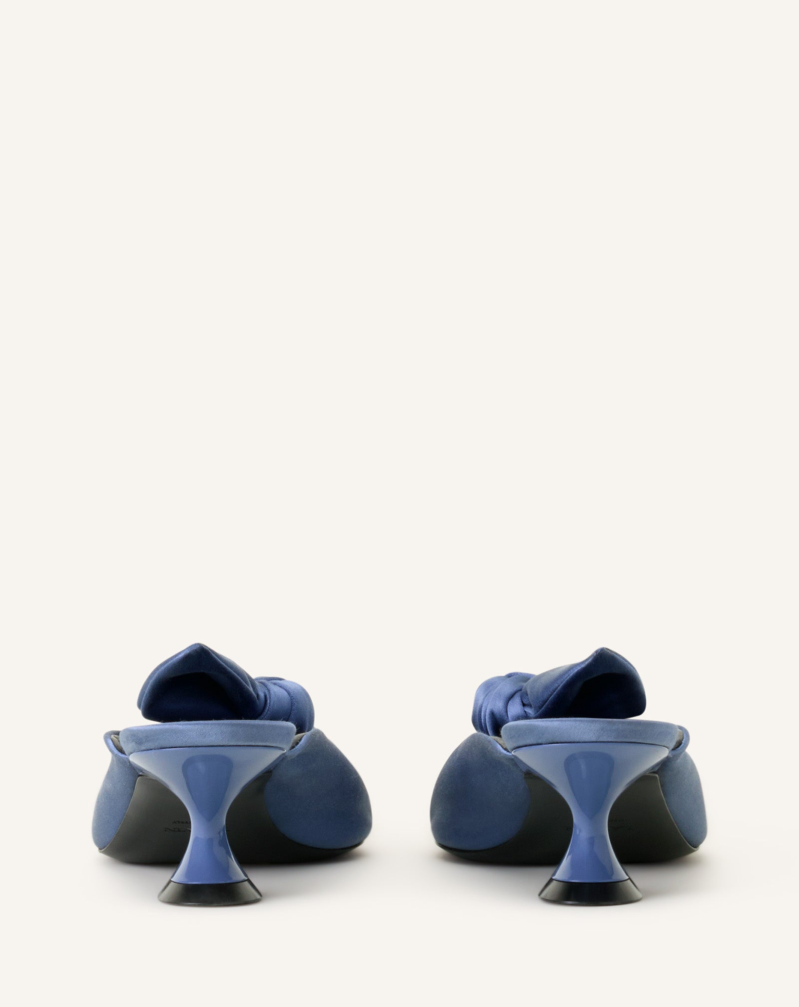 MIDNIGHT STEP HEELED MULES WITH A SATIN BOW - Image 3