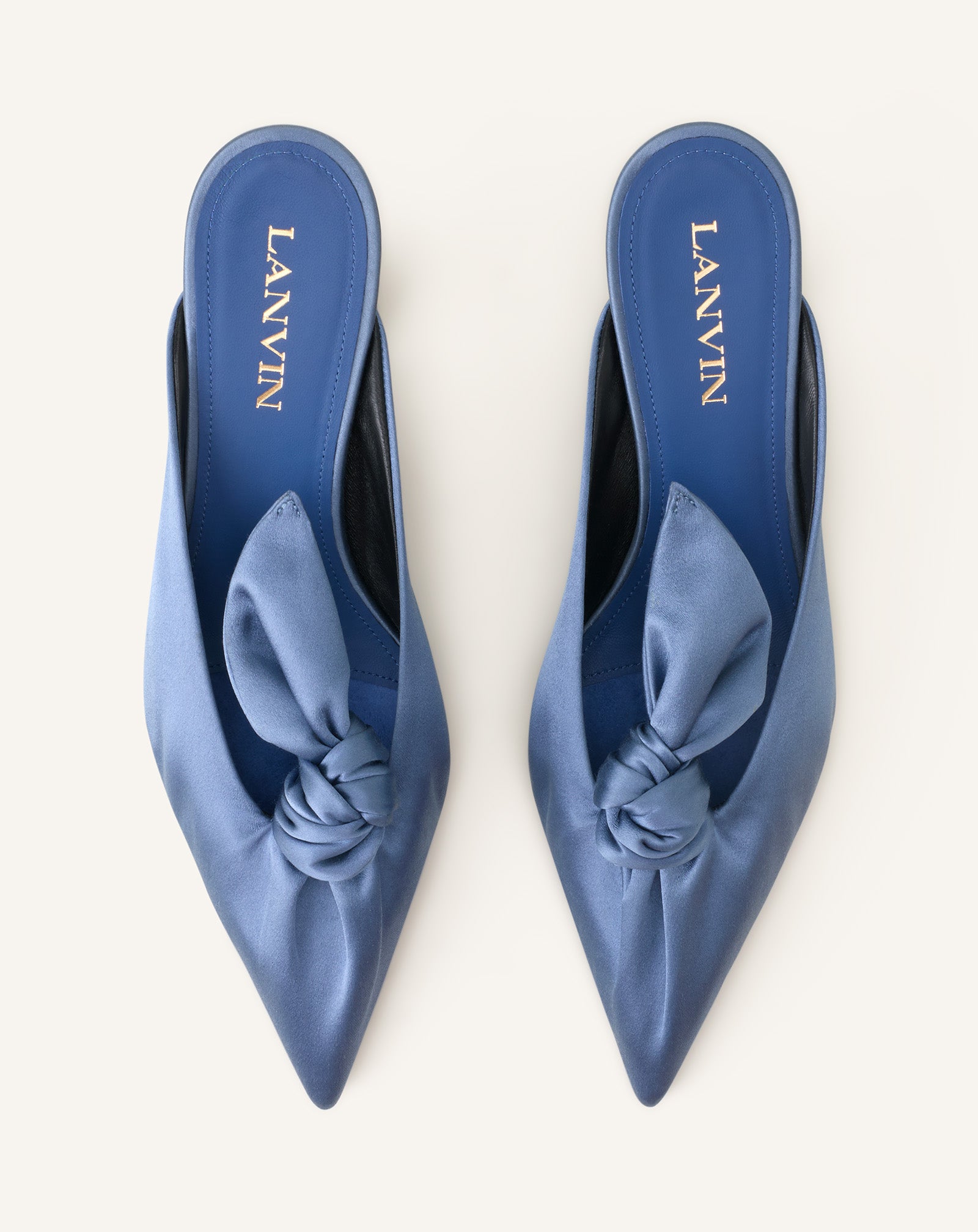 MIDNIGHT STEP HEELED MULES WITH A SATIN BOW - Image 4