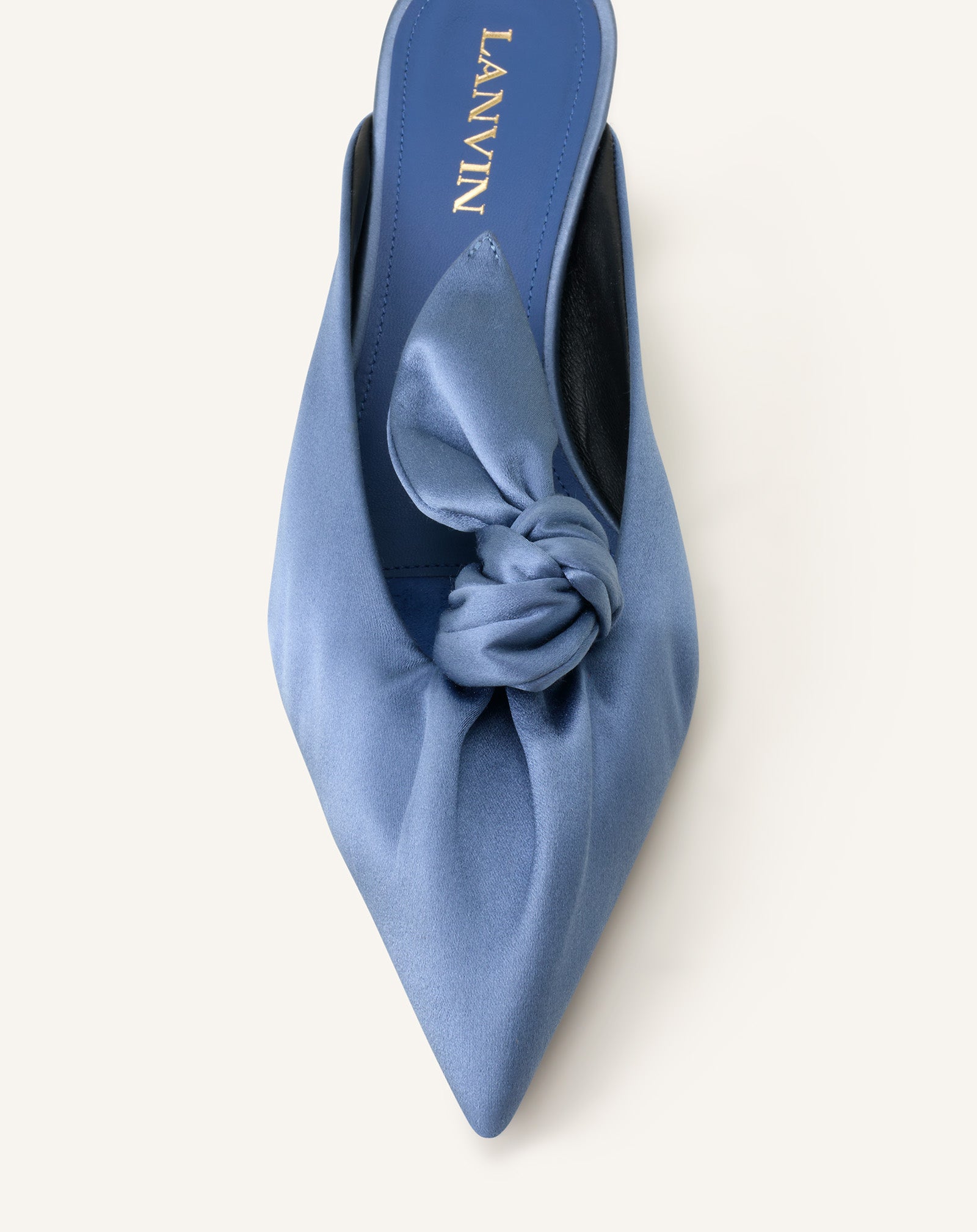 MIDNIGHT STEP HEELED MULES WITH A SATIN BOW - Image 5