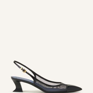 NOCTURNE SLINGBACK IN MESH AND PATENT LEATHER