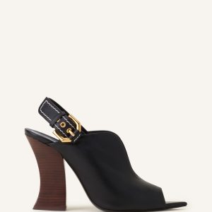 BUCKLE ARCH HEELED LEATHER MULE