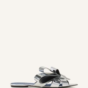 CADEAU FLAT MULE IN METALLIC LEATHER