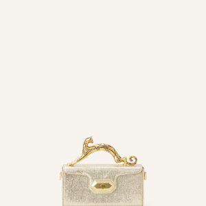 PENCIL CAT NANO BAG IN CRACKLED METALLIC LEATHER
