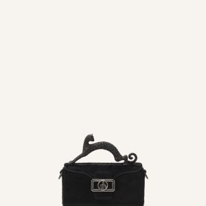 PENCIL CAT NANO BAG IN PONY EFFECT AND RHINESTONES