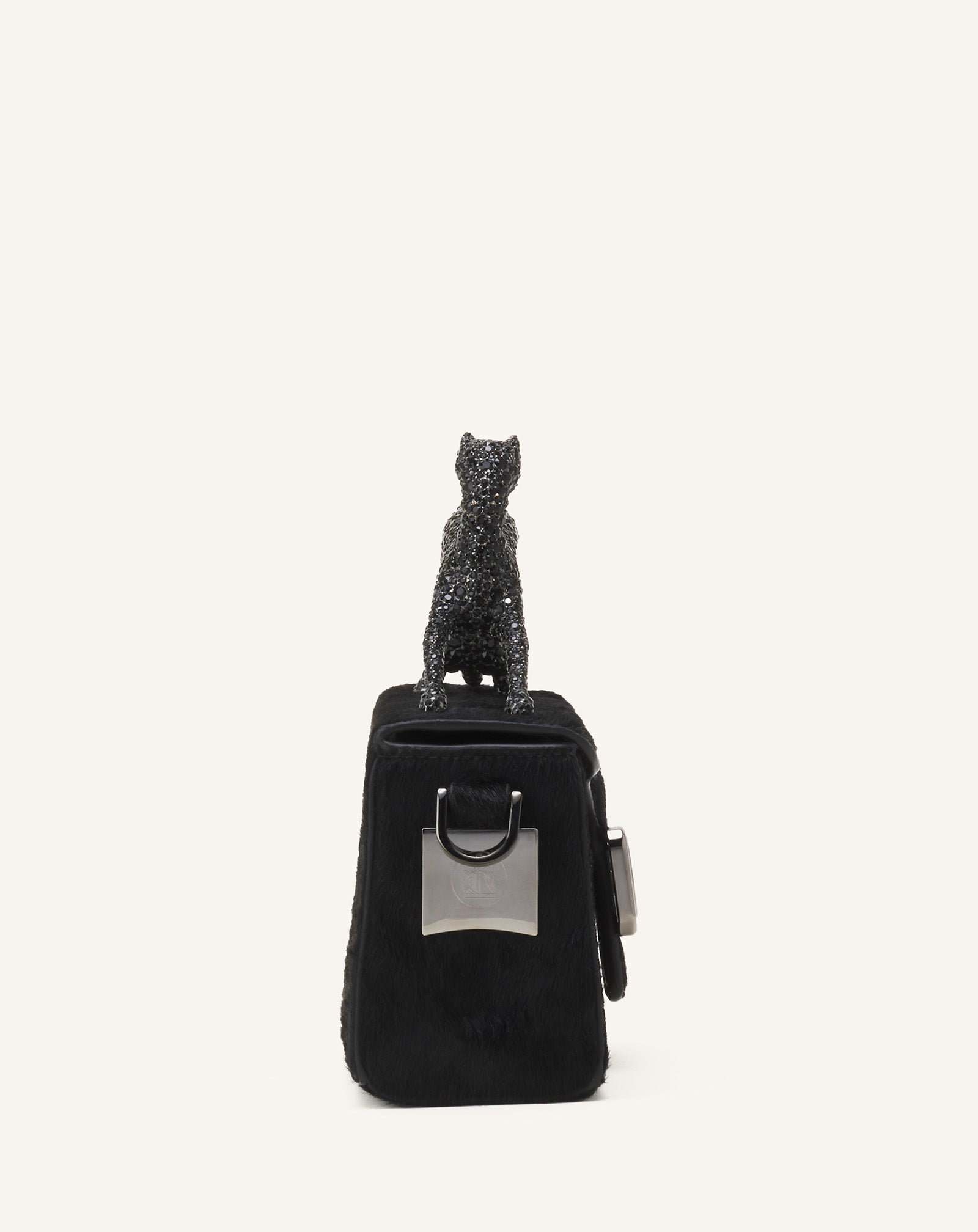 PENCIL CAT NANO BAG IN PONY EFFECT AND RHINESTONES - Image 6