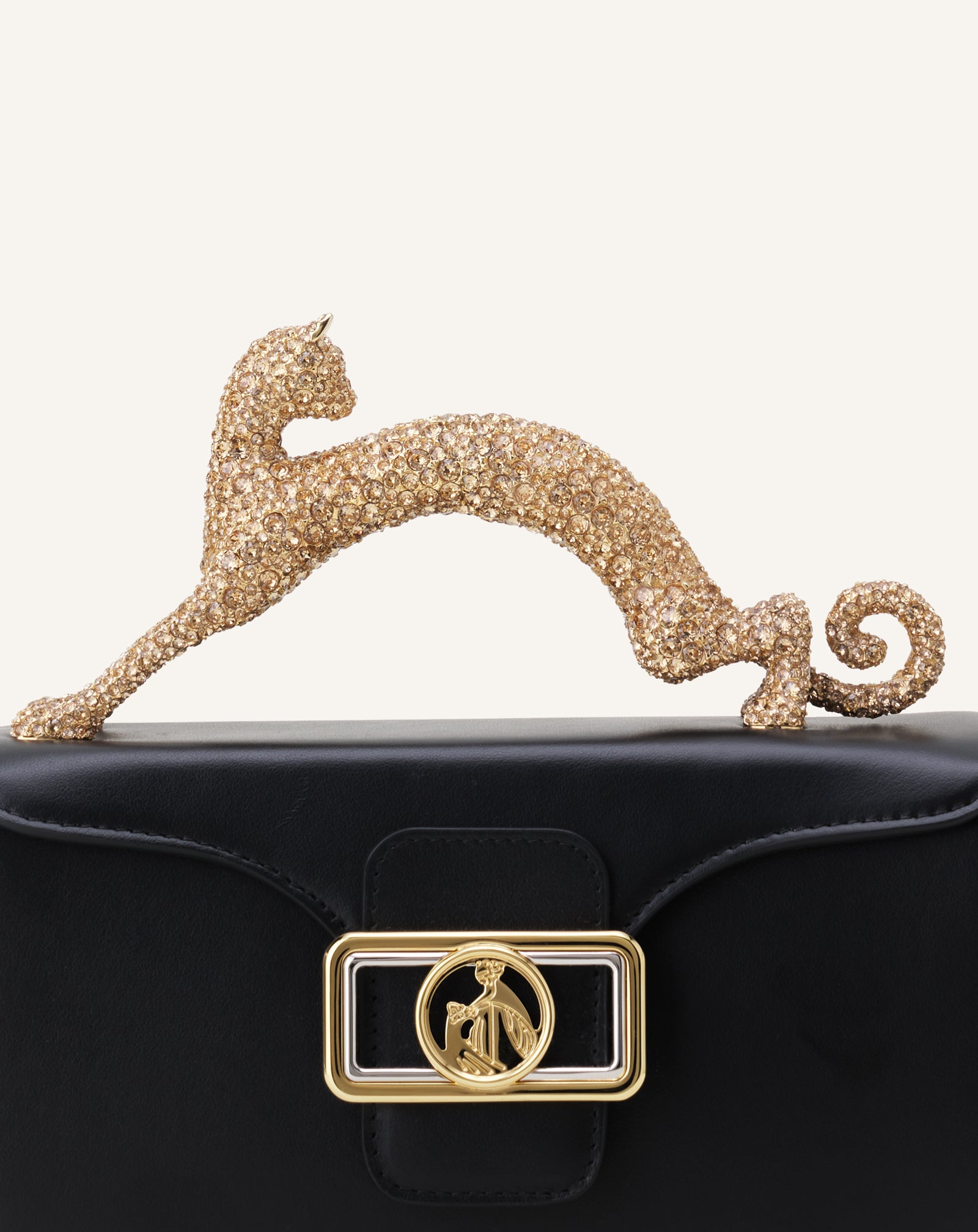 LEATHER NANO PENCIL CAT BAG WITH RHINESTONES - Image 10