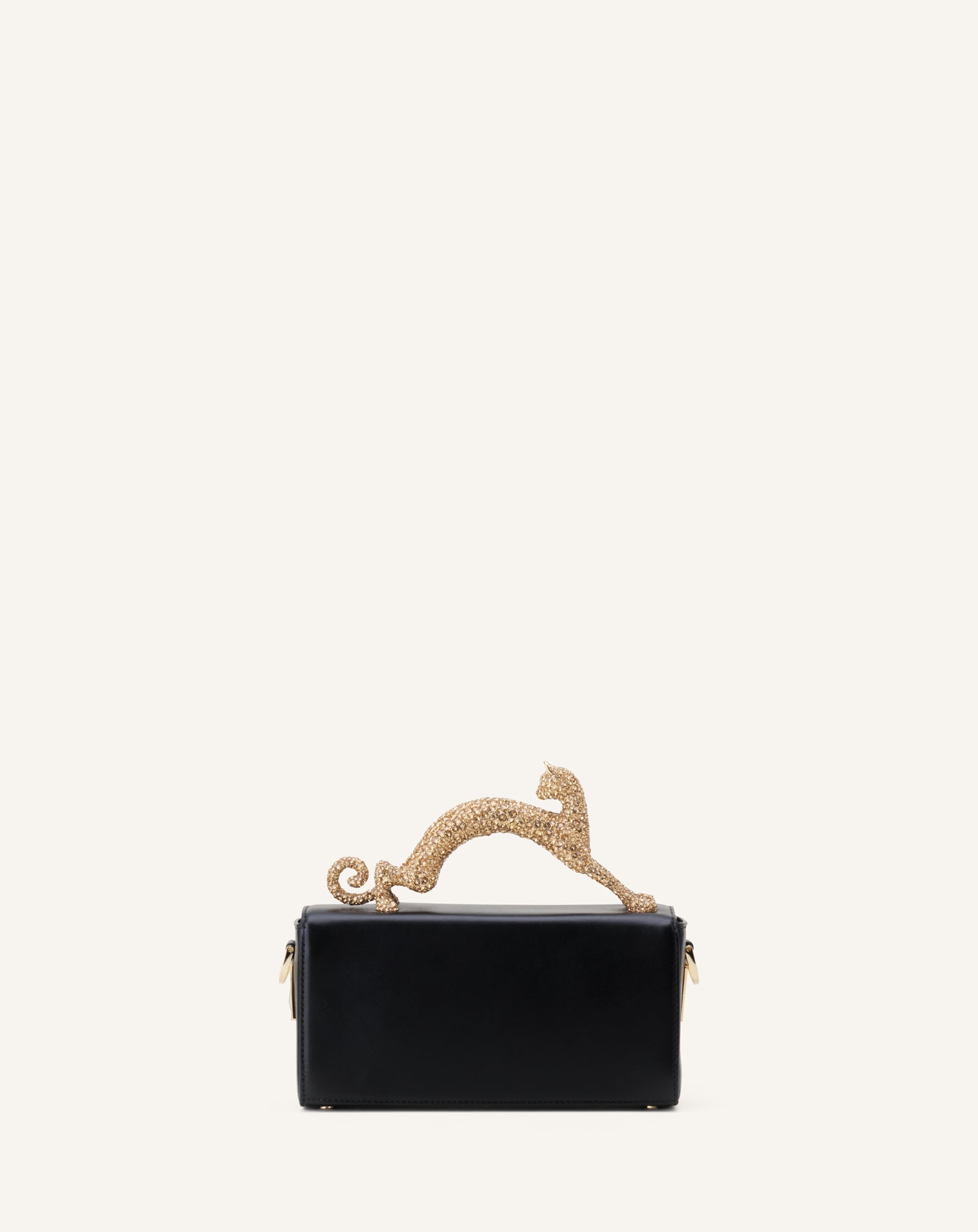 LEATHER NANO PENCIL CAT BAG WITH RHINESTONES - Image 4