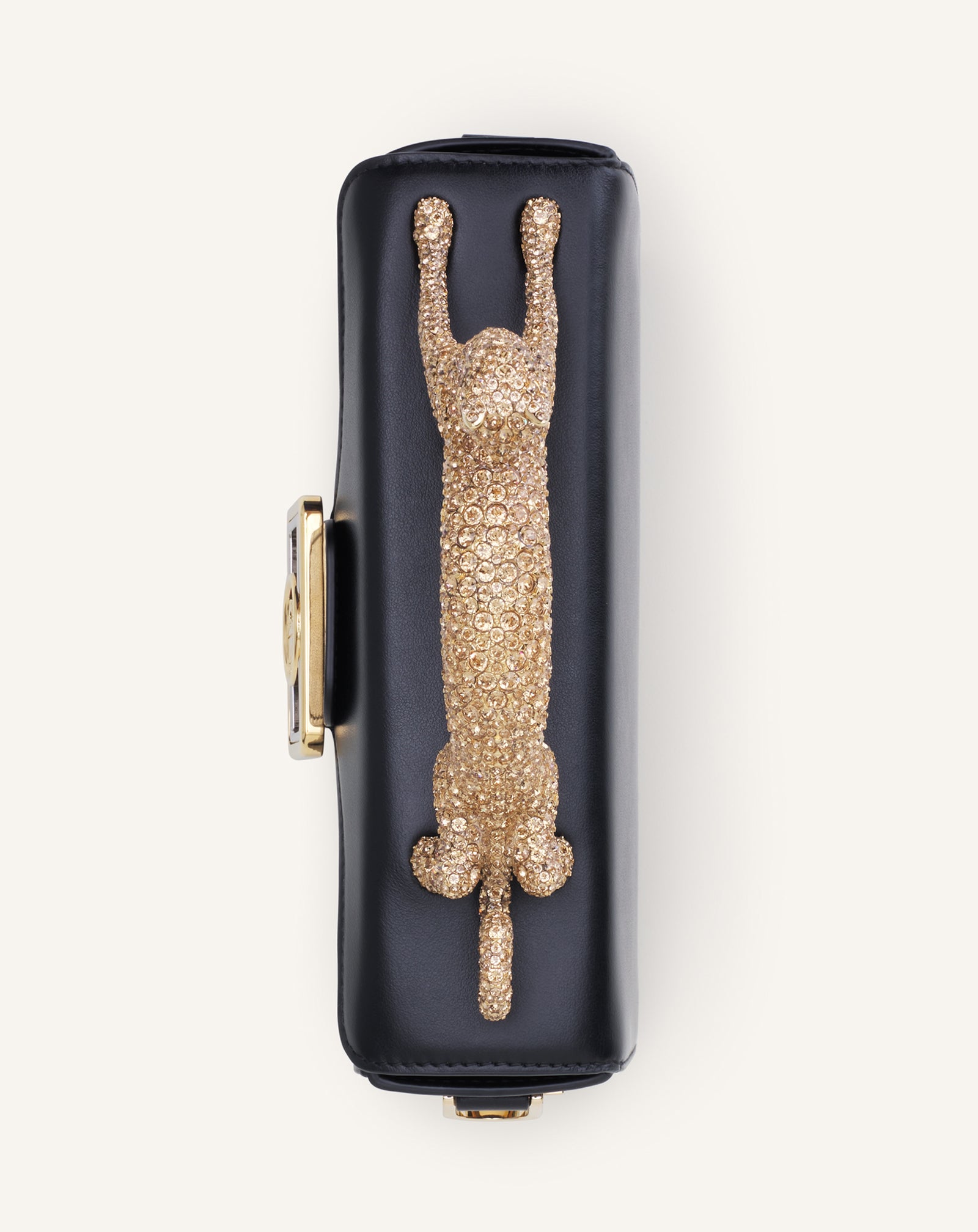 LEATHER NANO PENCIL CAT BAG WITH RHINESTONES - Image 7