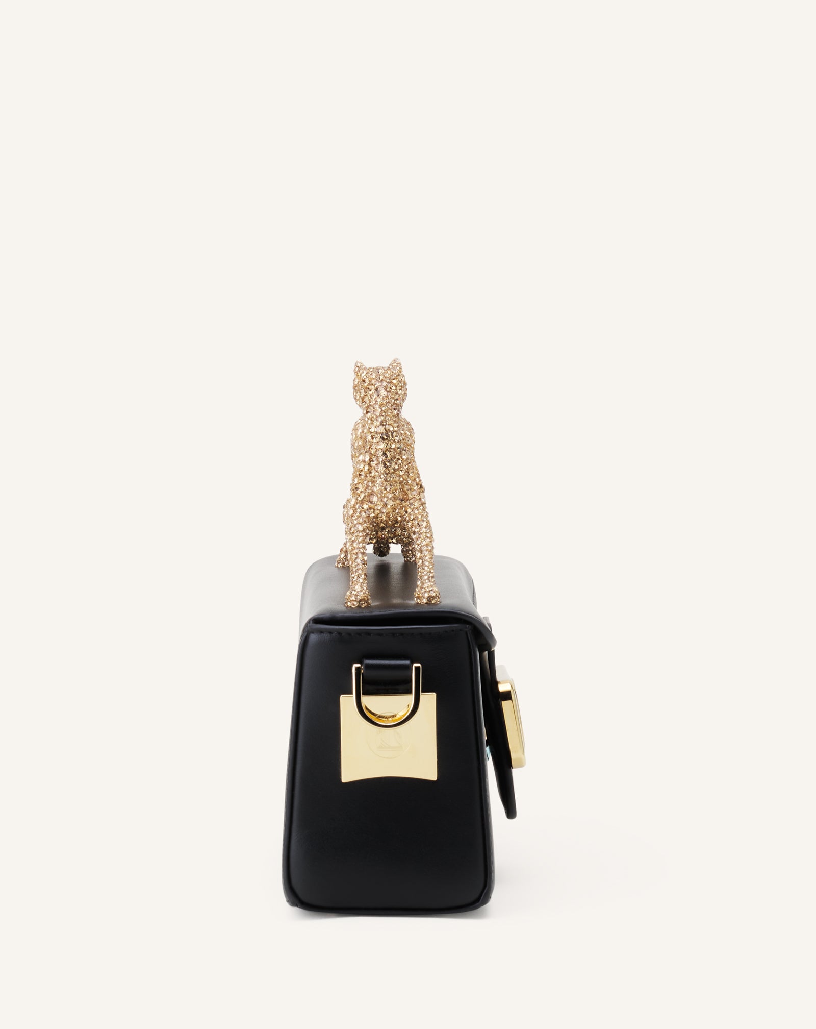 LEATHER NANO PENCIL CAT BAG WITH RHINESTONES - Image 8