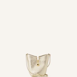CATCH BY LANVIN NANO BUCKET BAG IN METALLIC LEATHER