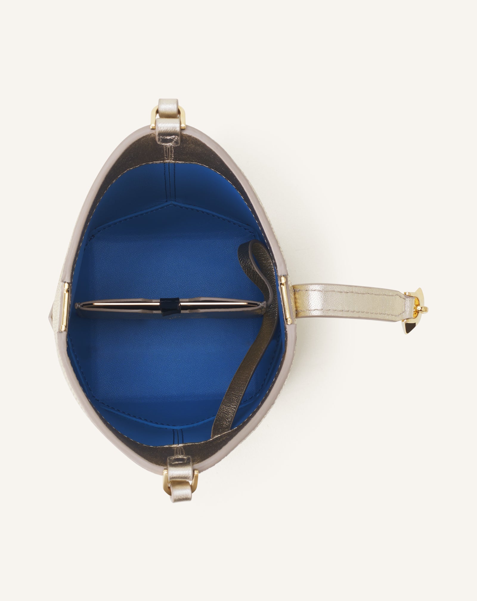 CATCH BY LANVIN NANO BUCKET BAG IN METALLIC LEATHER - Image 5