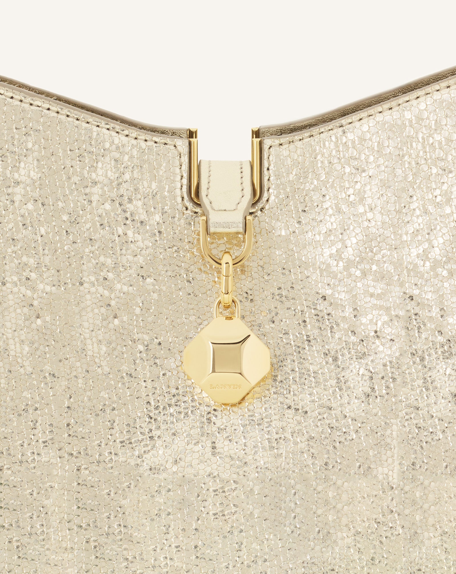 CATCH BY LANVIN NANO BUCKET BAG IN METALLIC LEATHER - Image 8