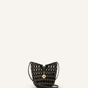 CATCH BY LANVIN NANO BUCKET BAG IN SUEDE
