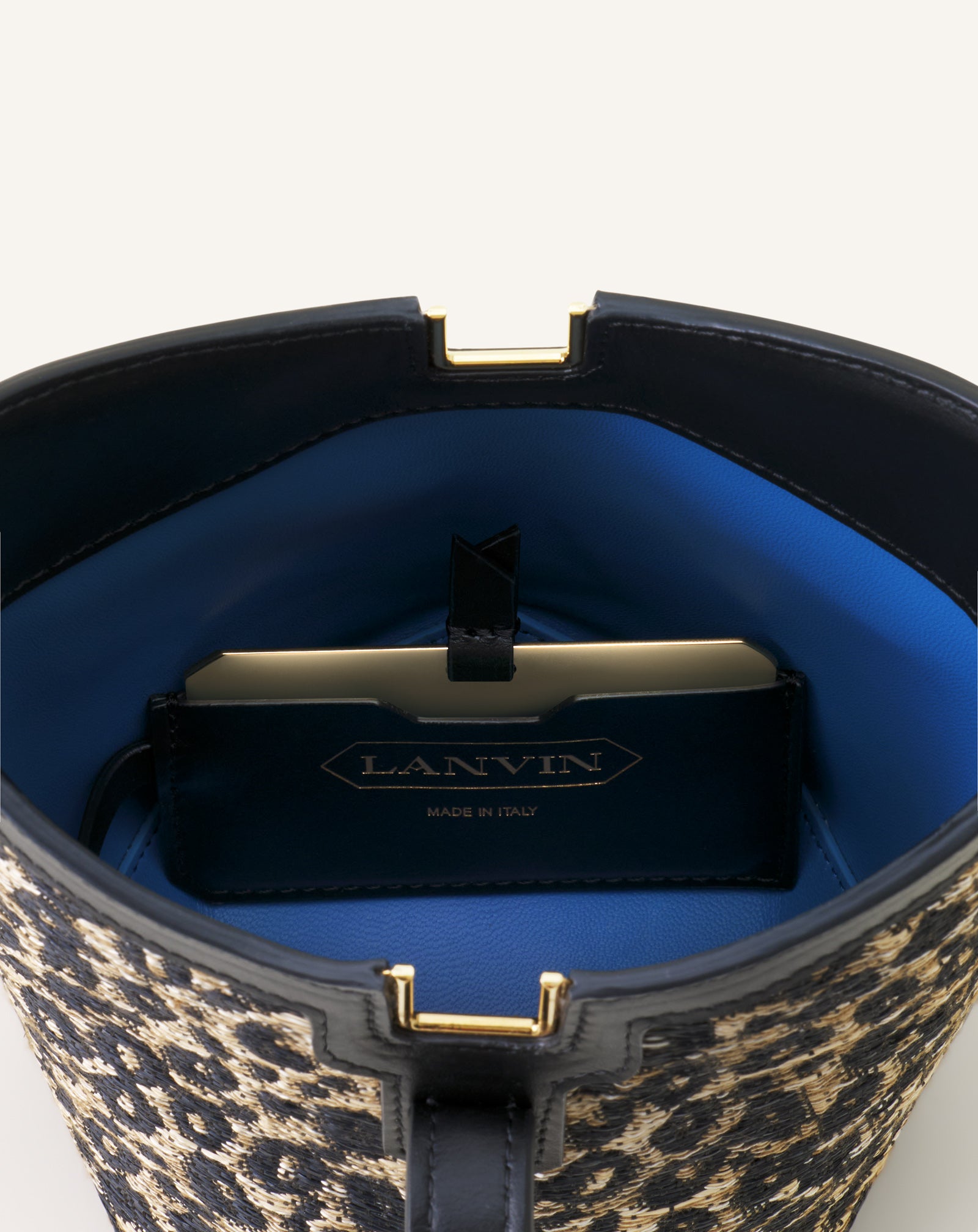 CATCH BY LANVIN NANO BUCKET BAG IN RAFFIA - Image 8