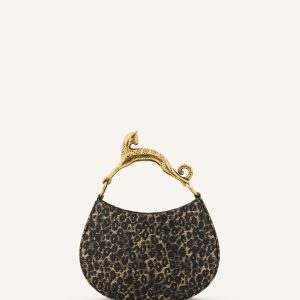 HOBO CAT BAG IN RAFFIA LEOPARD PRINT