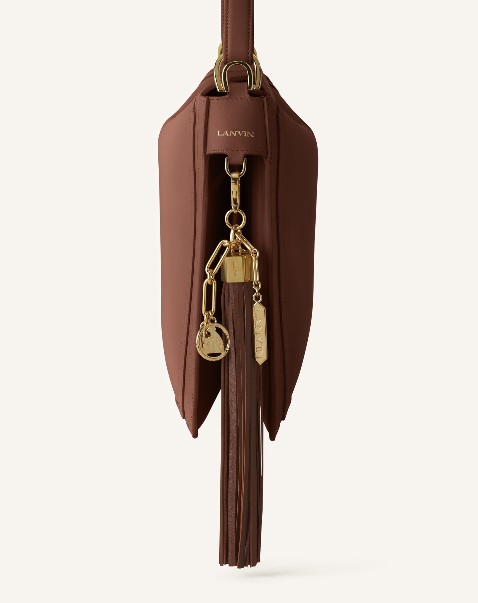 LARGE LEATHER POMPOM BAG CHARM - Image 2