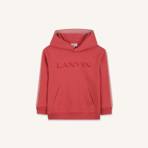 EMBROIDERED LANVIN CURB HOODIE IN COTTON