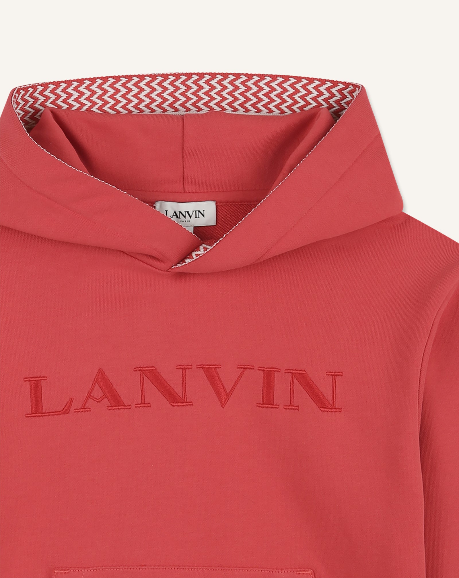 EMBROIDERED LANVIN CURB HOODIE IN COTTON - Image 4