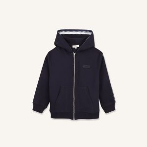 EMBROIDERED LANVIN ZIP-UP HOODIE IN COTTON