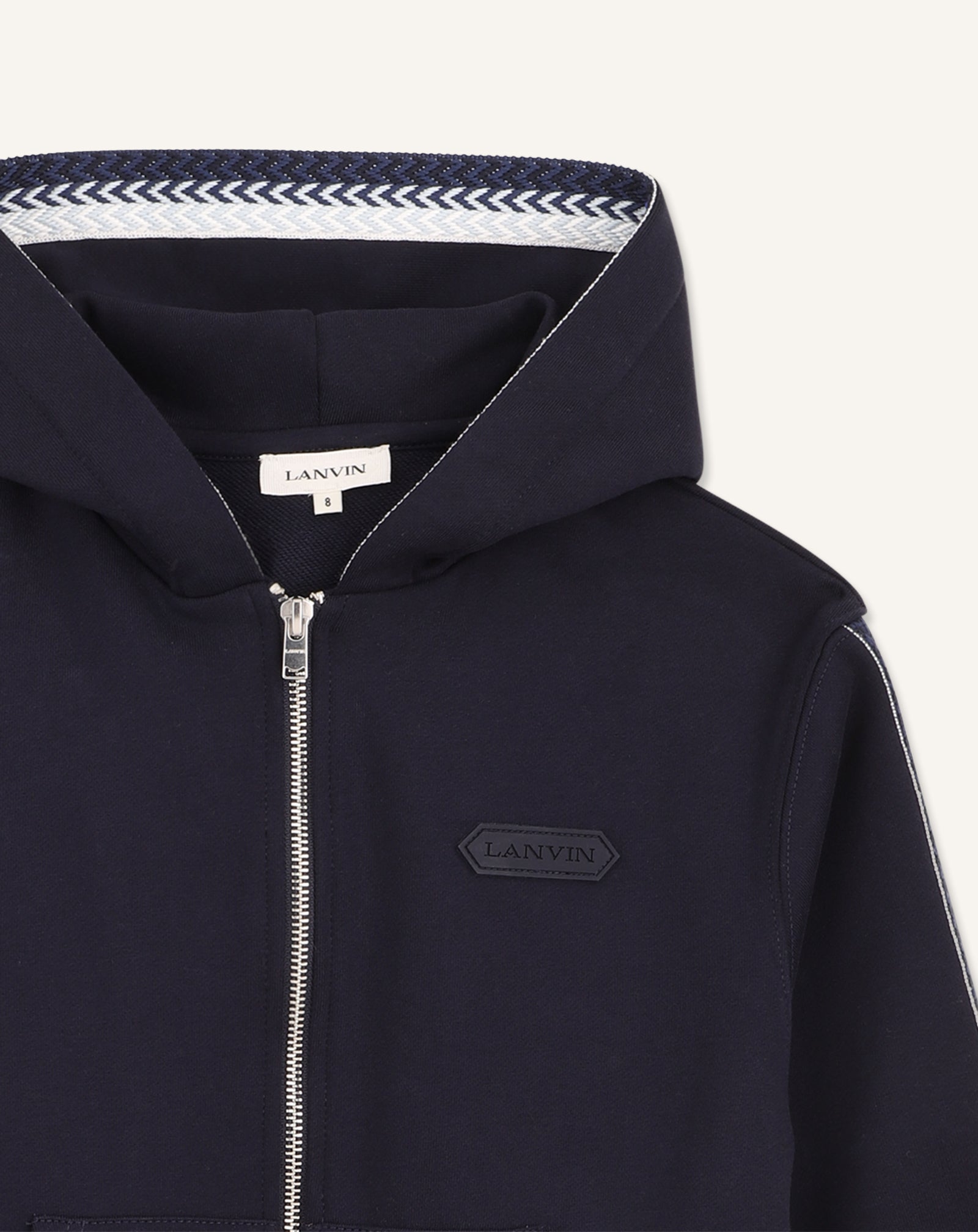 EMBROIDERED LANVIN ZIP-UP HOODIE IN COTTON - Image 3