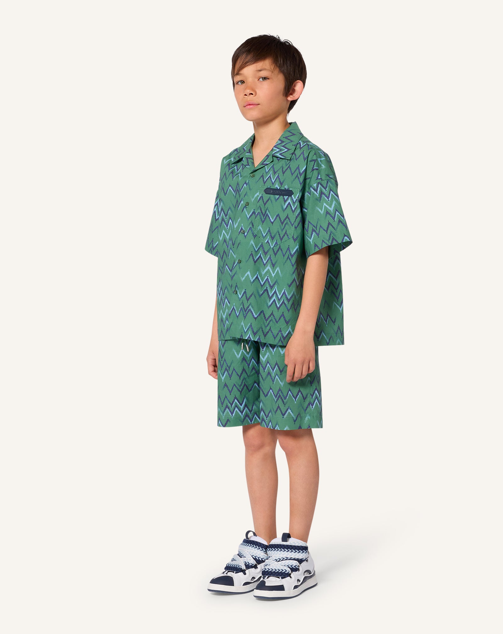 PRINTED COTTON POPLINE BERMUDA SHORTS - Image 2