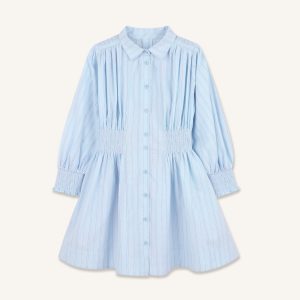 LONG SLEEVE SMOCK DRESS IN COTTON