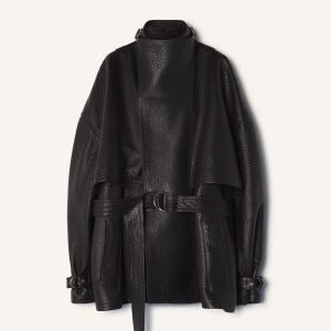STAND COLLAR LEATHER JACKET
