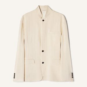 VISCOSE JACKET WITH STAND-UP COLLAR