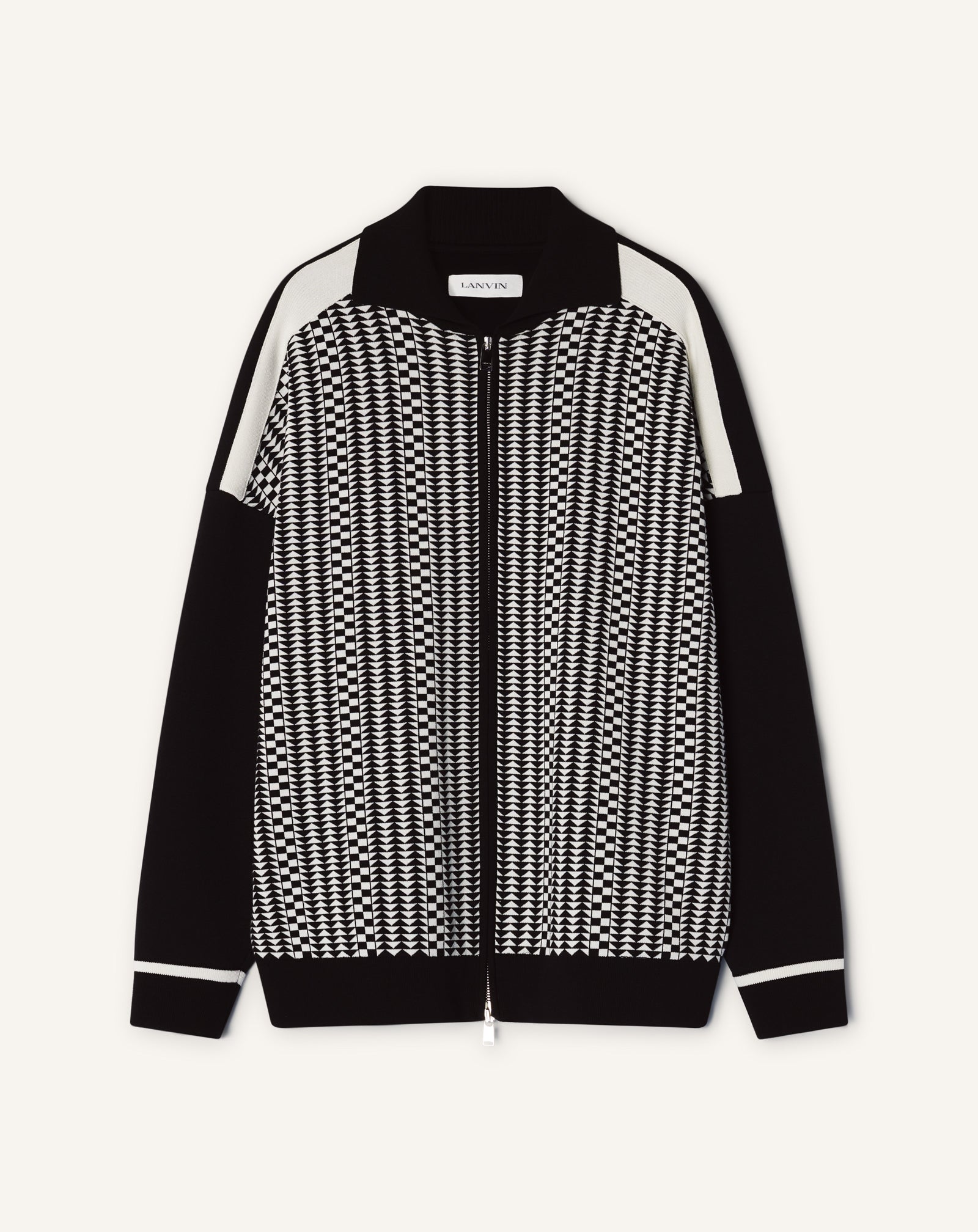 ZIP JACKET IN SILK AND COTTON JACQUARD