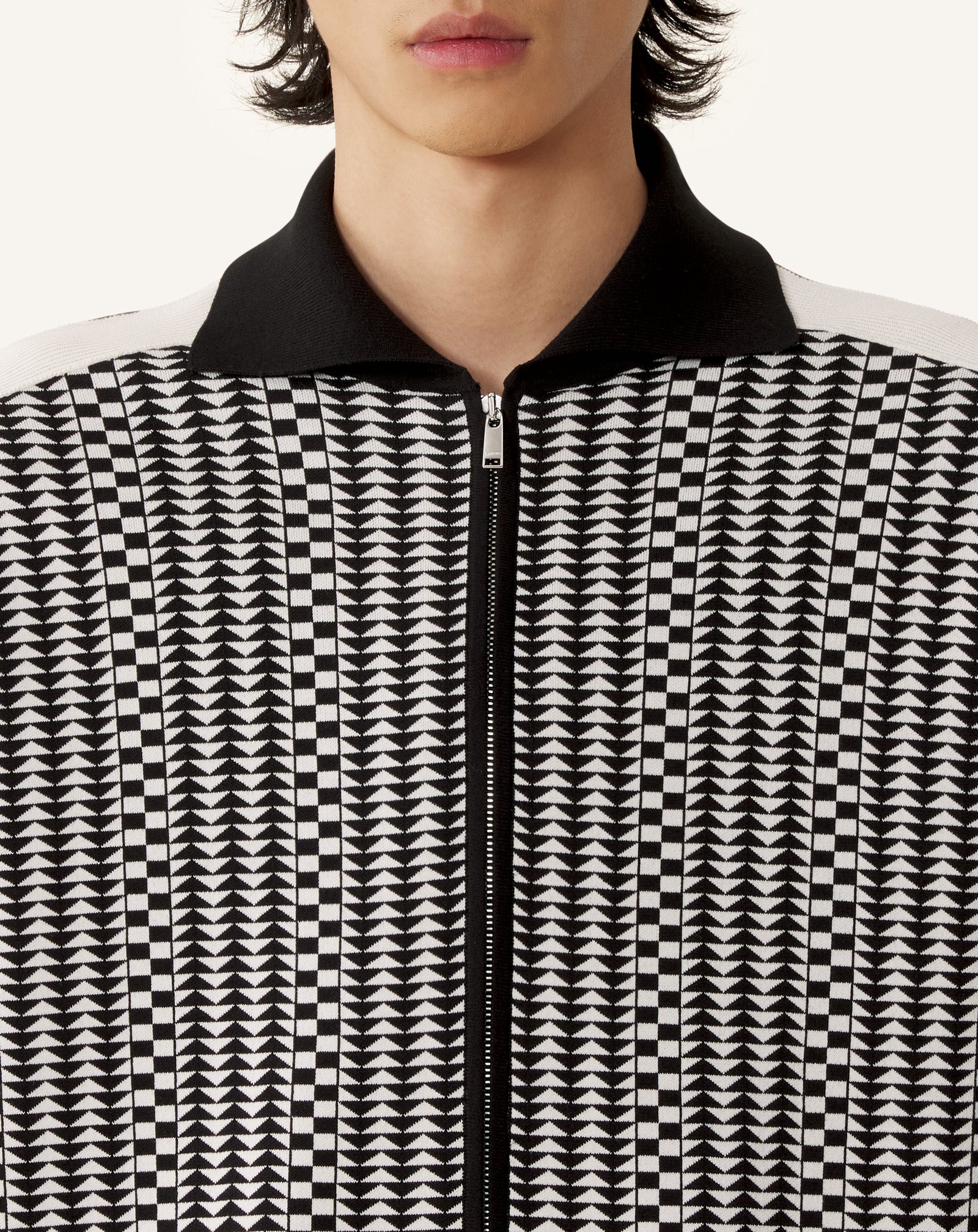 ZIP JACKET IN SILK AND COTTON JACQUARD - Image 5