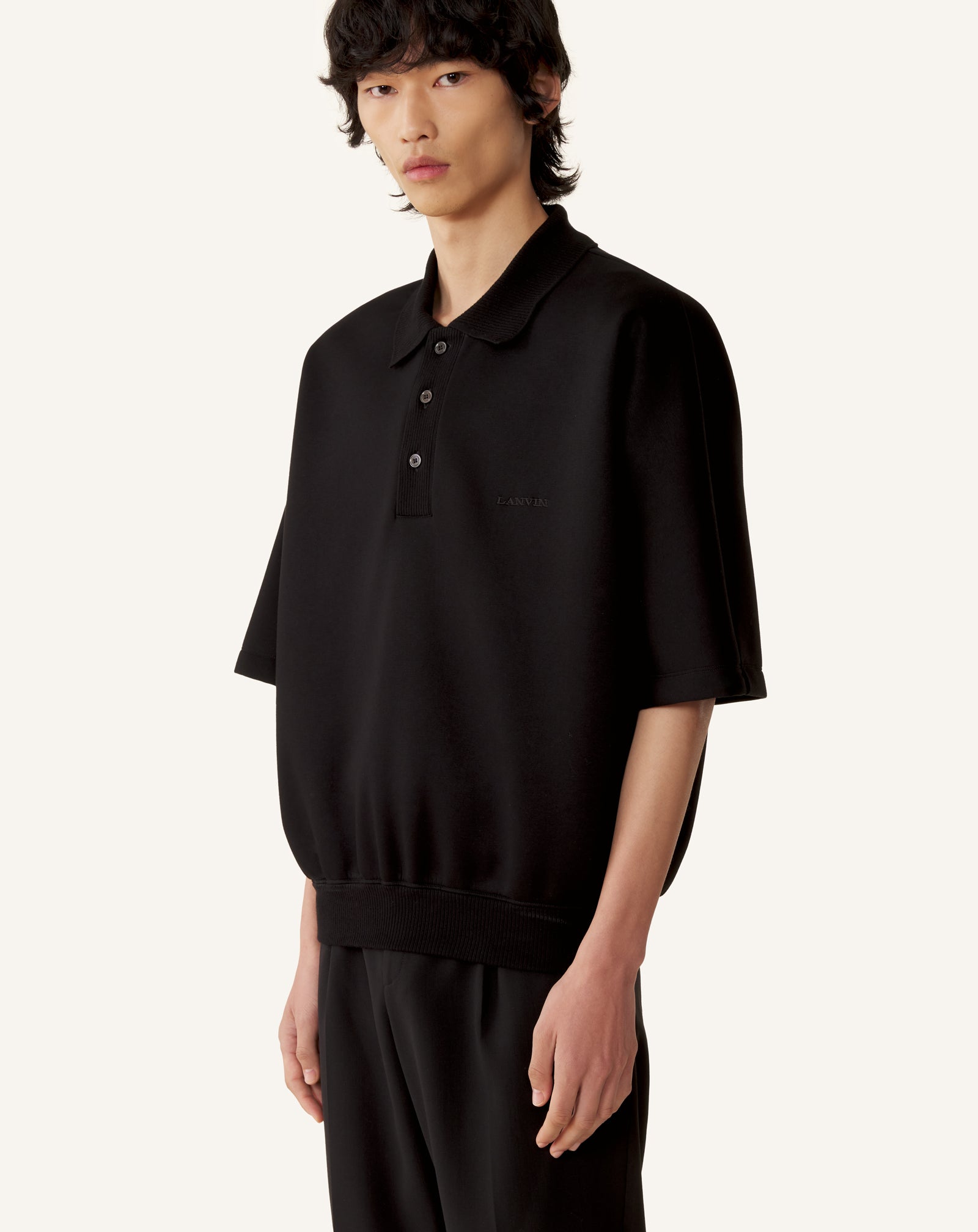 LOOSE-FIT DOUBLE-FACE JERSEY POLO SHIRT - Image 3