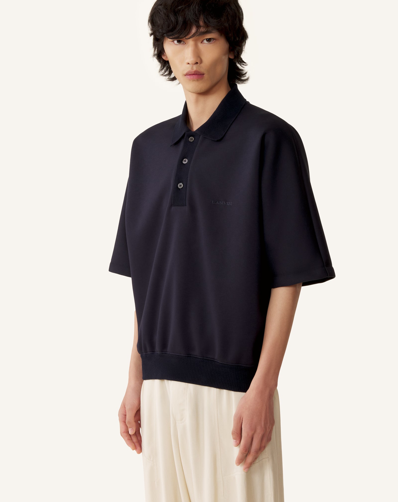 LOOSE-FIT DOUBLE-FACE JERSEY POLO SHIRT - Image 3